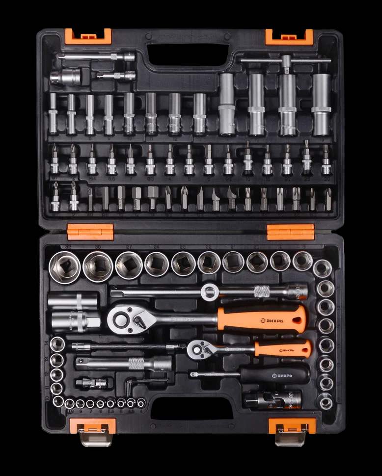 Набор инструментов АВТО, 1/2" , 1/4" , CrV, в кейсе 94 предм 2