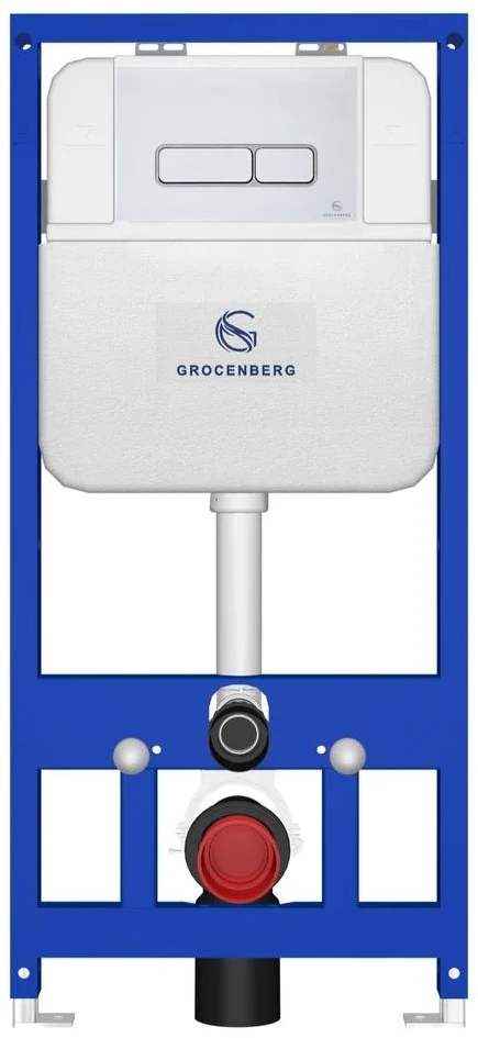 Инсталляция для унитаза с кнопкой для смыва GS3050-KP3060W белый