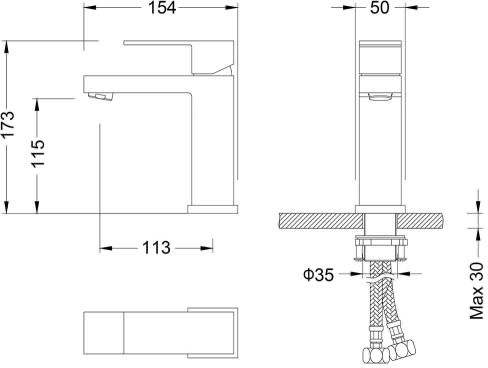 Смеситель для раковины стандартный GB2008BG Графит 2