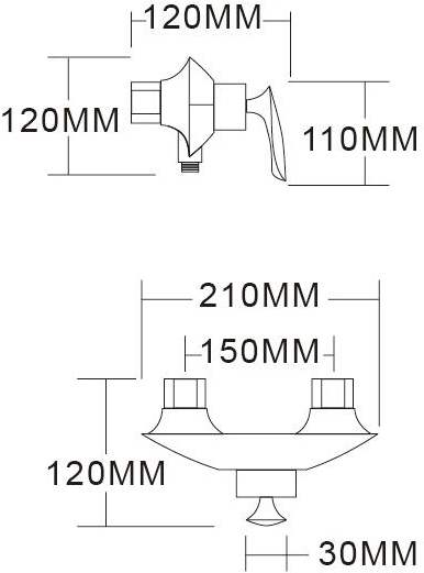 Смеситель для душа с ручным душем Groсenberg GB9001 Черный хром 2