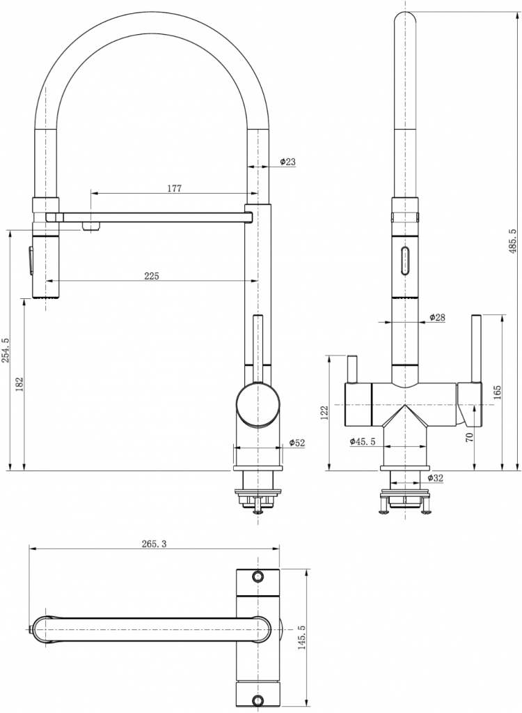 Смеситель для кухни под фильтр на магните GB4096BL (Kerox Венгрия) 2