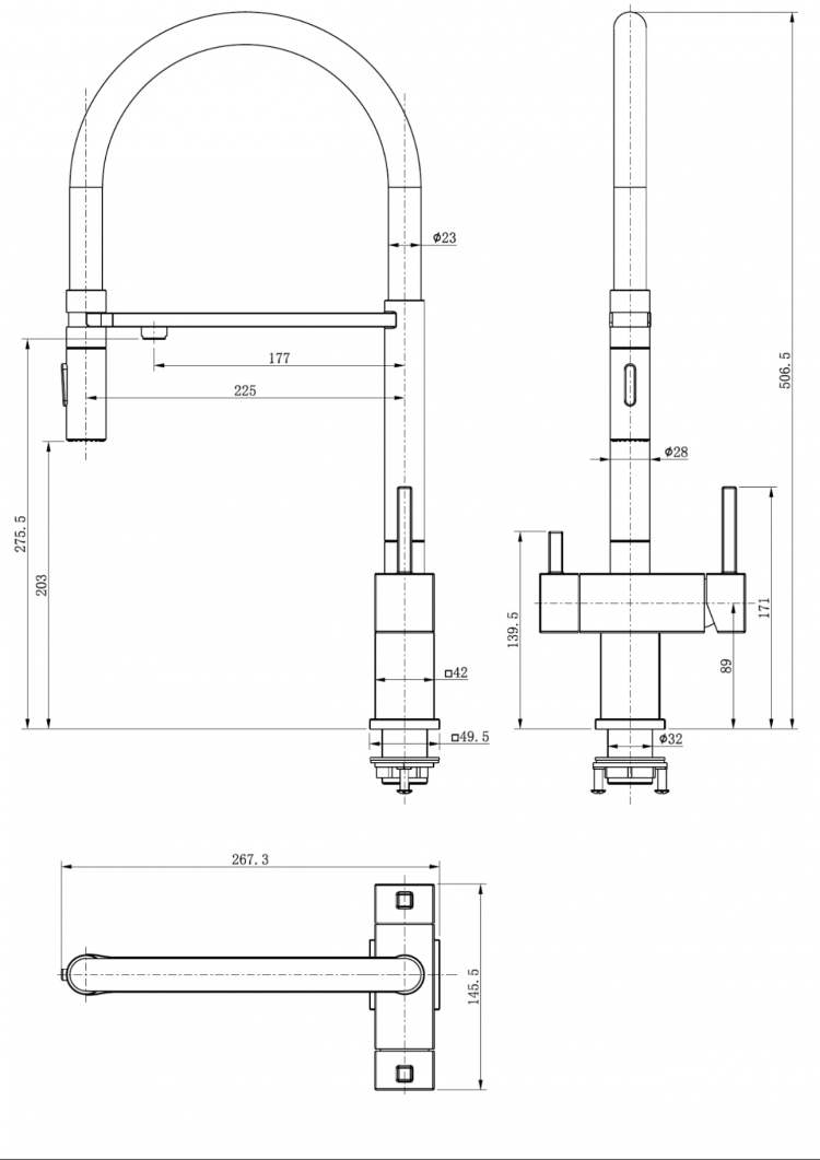 Смеситель для кухни под фильтр на магните GB4098BL (Kerox Венгрия) 2