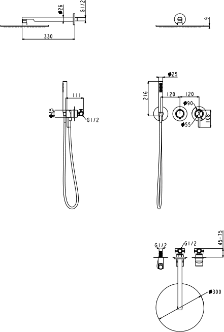 Душевой комплект GB5090CR Хром - фото 4