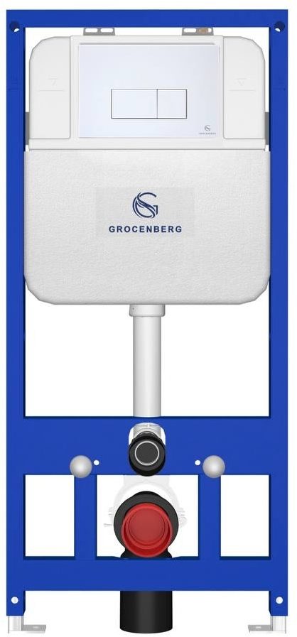 Инсталляция для унитаза с кнопкой для смыва GS3050-KP3070W белый - фото 1