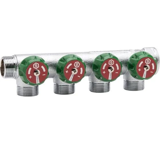 Коллектор под евроконус 3/4"х1/2" х4 х шаровый