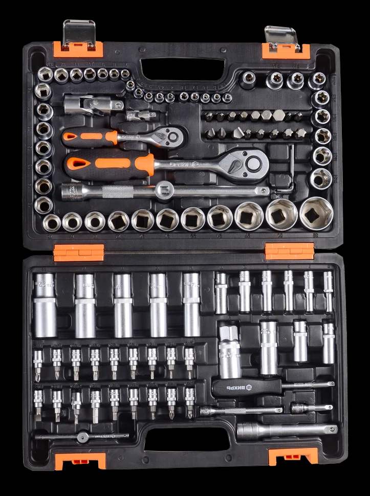 Набор инструментов, 1/2", 1/4", CrV, в кейсе 108 предметов