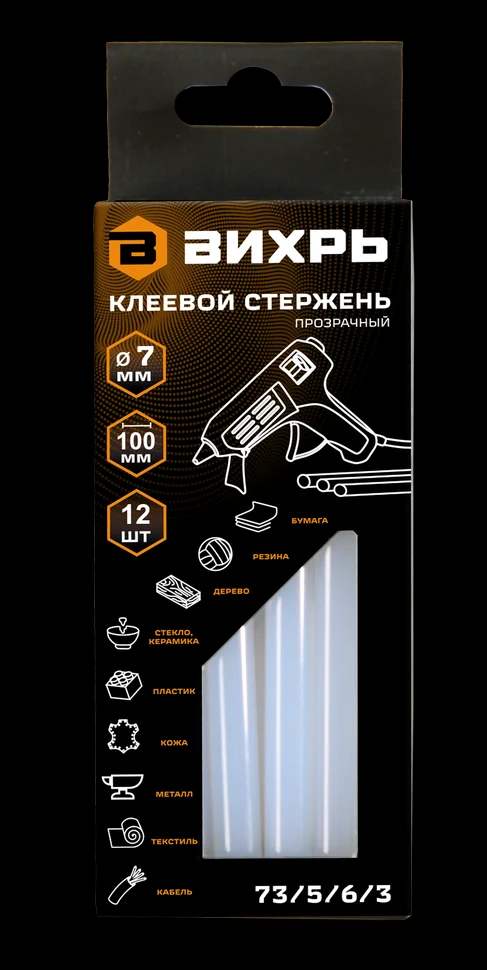 Клеевой стержень 7x100 мм, 12 шт