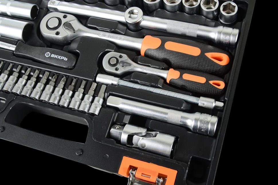 Набор инструментов, 1/2" , 1/4" , CrV, пластиковый кейс 82 предмета - фото 3