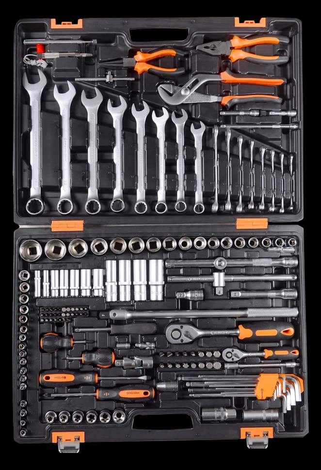 Набор инструментов, 1/2", 1/4", CrV, в кейсе 151 предмет