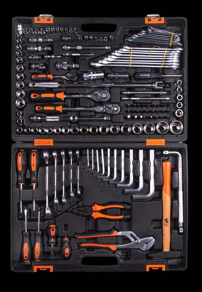 Набор инструментов, 1/2", 1/4", CrV, в кейсе 142 предм