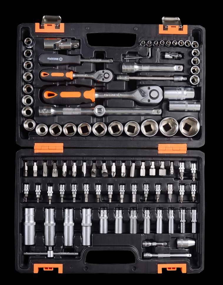 Набор инструментов, 1/2" , 1/4" , CrV, пластиковый кейс 94 предмета