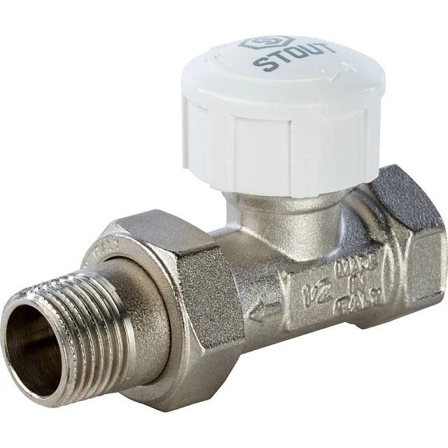 Кран для радиатора 1/2" прямой для терморегулятора