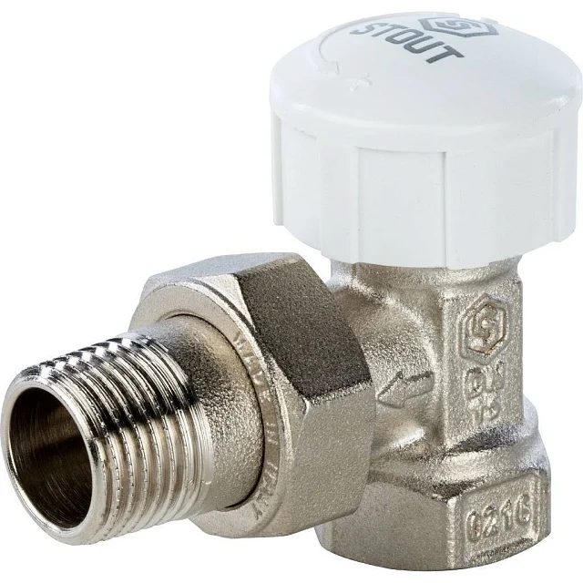 Кран для радиатора 1/2" угловой для терморегулятора
