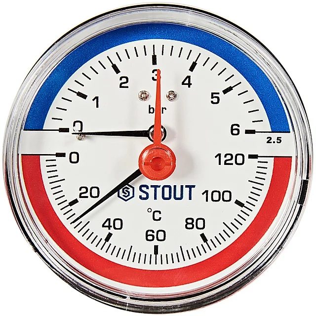 Термометр аксиальный в комплекте DN80мм 1/2" 0-10 бар - фото 1