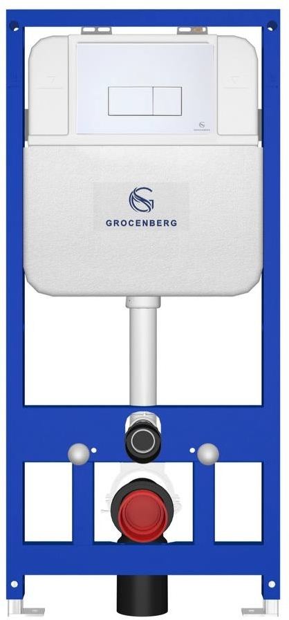 Инсталляция для унитаза с кнопкой для смыва GS3050-KP3070W белый
