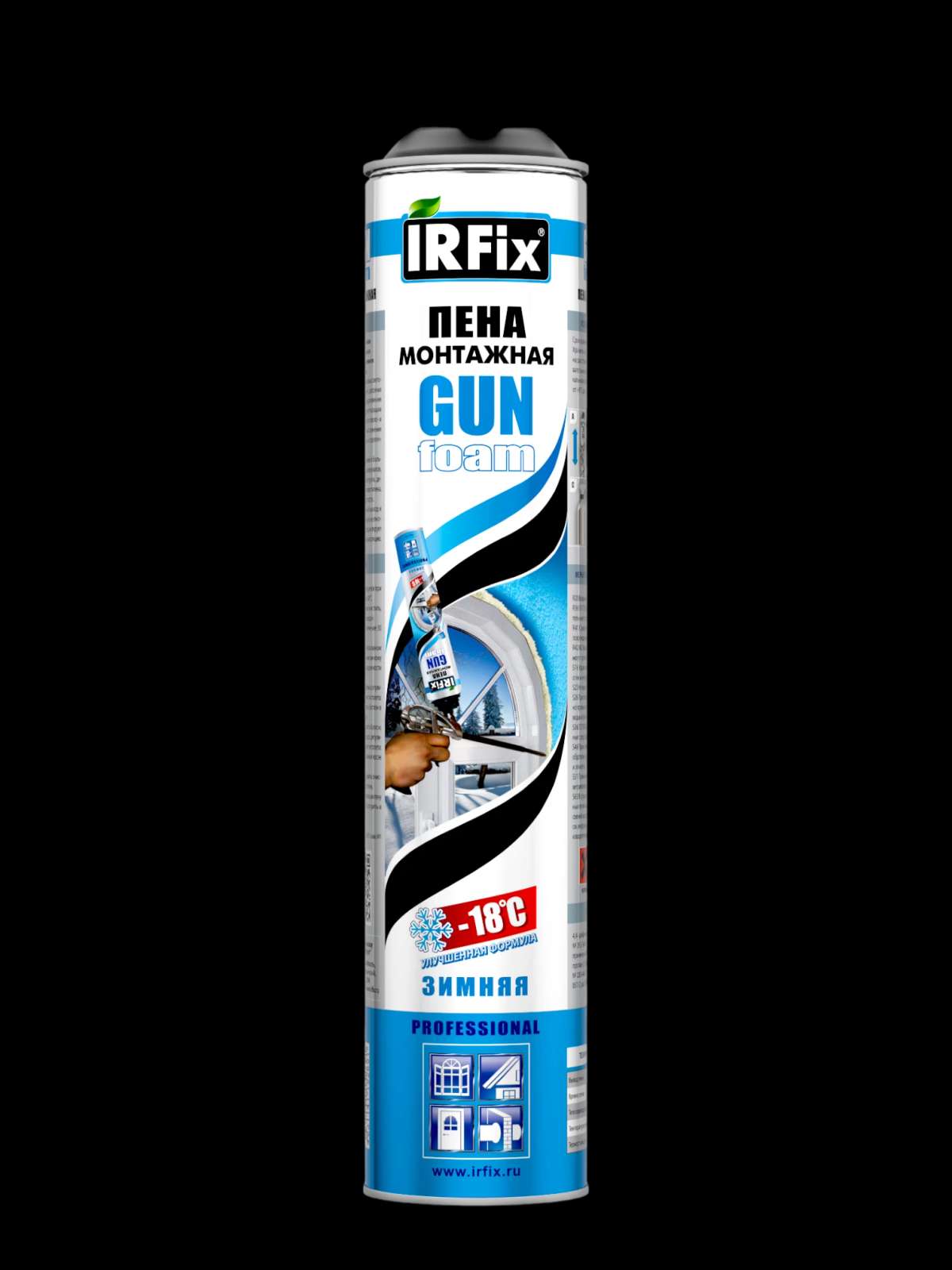 IRFix Gun Пена монтажная профессиональная зимняя 750мл