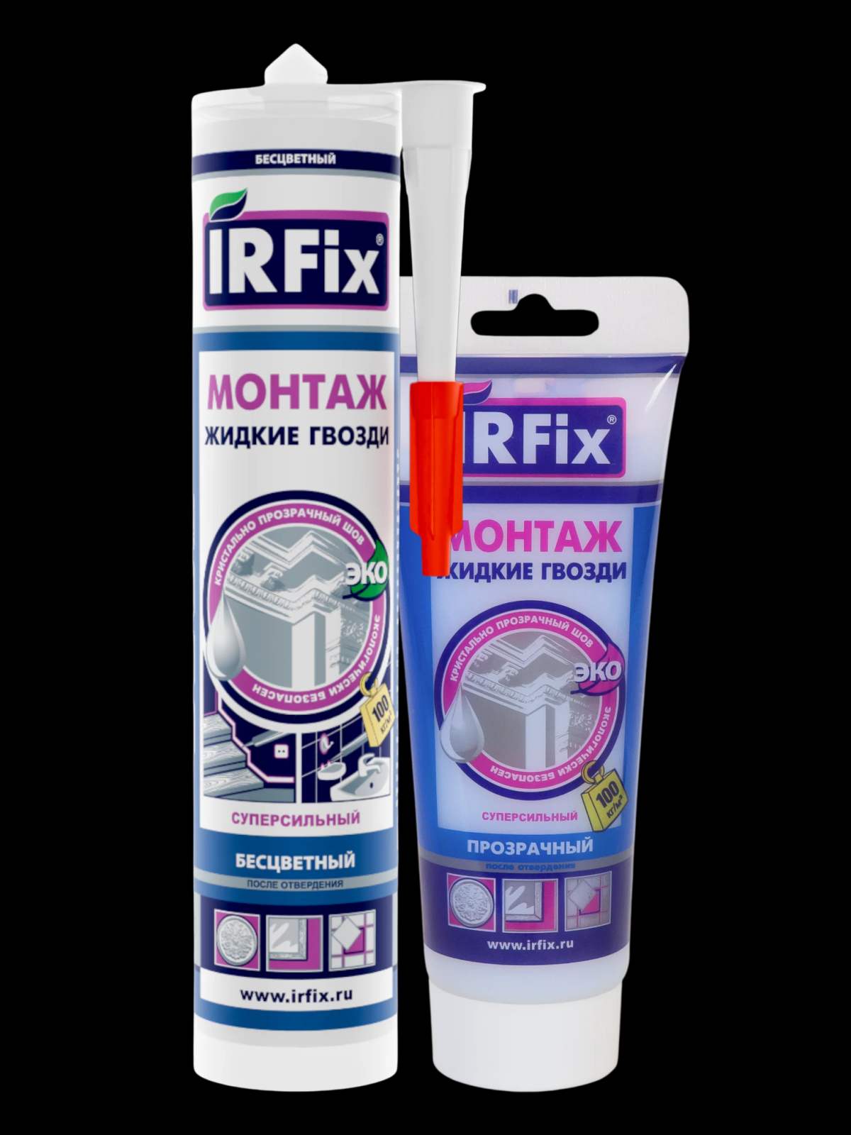 IRFix МОНТАЖ Клей монтажный на акриловой основе бесцветный арт. 20009